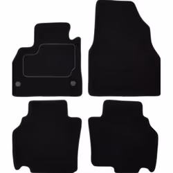 Floor mat set; CUSTOPOL; Velours Front and Rear black; for RENAULT