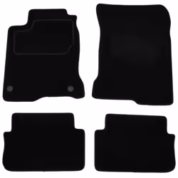 Floor mat set; CUSTOPOL; Textile Front and Rear 4 black Tailored; for RENAULT