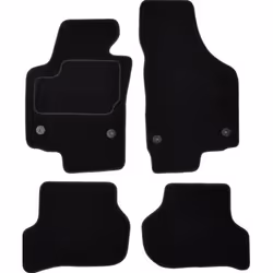 Floor mat set; CUSTOPOL; Textile Front and Rear 4 black Tailored; for SEAT