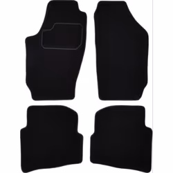 Floor mat set; CUSTOPOL; Textile Front and Rear 4 black Tailored; for SKODA