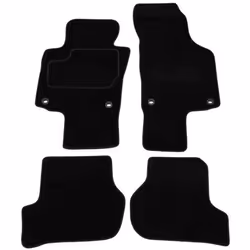 Floor mat set; CUSTOPOL; Textile Front and Rear 4 black Tailored; for SKODA