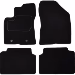 Floor mat set; CUSTOPOL; Textile Front and Rear 4 black Tailored; for TOYOTA