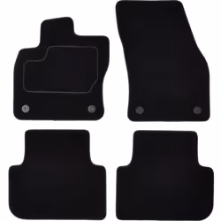 Floor mat set; CUSTOPOL; Textile Front and Rear 4 black Tailored; for VOLKSWAGEN, VW
