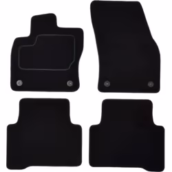 Floor mat set; CUSTOPOL; Textile Front and Rear 4 black Tailored; for VW