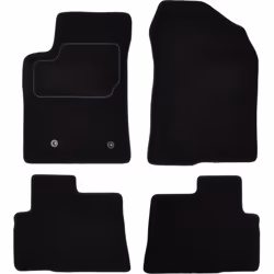 Floor mat set; CUSTOPOL; Textile Front and Rear 4 black Tailored; for TOYOTA