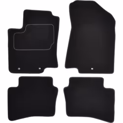 Floor mat set; CUSTOPOL; Textile Front and Rear 4 black Tailored; for KIA