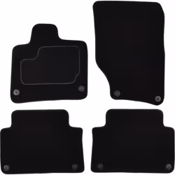 Floor mat set; CUSTOPOL; Textile Front and Rear 4 black Tailored; for AUDI