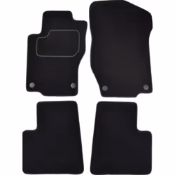 Floor mat set; CUSTOPOL; Textile Front and Rear 4 black Tailored; for MERCEDES-BENZ