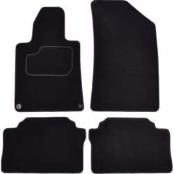 Floor mat set; CUSTOPOL; Textile Front and Rear 4 grey Tailored; for PEUGEOT