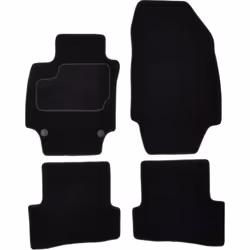 Floor mat set; CUSTOPOL; Textile Front and Rear 4 black Tailored; for RENAULT