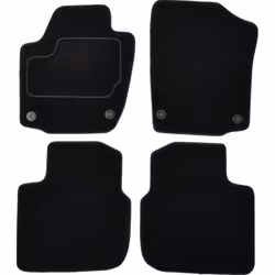 Floor mat set; CUSTOPOL; Textile Front and Rear 4 black Tailored; for SKODA