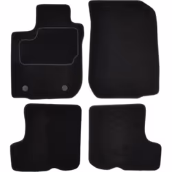 Floor mat set; CUSTOPOL; Textile Front and Rear 4 black Tailored; for DACIA