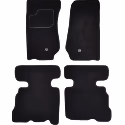 Floor mat set; CUSTOPOL; Textile Front and Rear 4 black Tailored; for JEEP