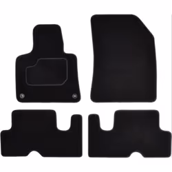 Floor mat set; CUSTOPOL; Textile Front and Rear 4 black Tailored; for CITROËN