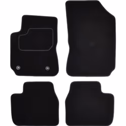 Floor mat set; CUSTOPOL; Textile Front and Rear 4 black Tailored; for CITROËN