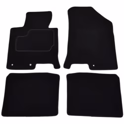 Floor mat set; CUSTOPOL; Textile Front and Rear 4 black Tailored; for HYUNDAI