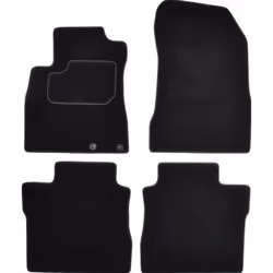 Floor mat set; CUSTOPOL; Textile Front and Rear 4 black Tailored; for NISSAN