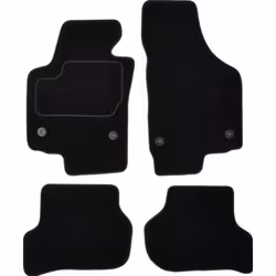 Floor mat set; CUSTOPOL; Textile Front and Rear 4 black Tailored; for SEAT
