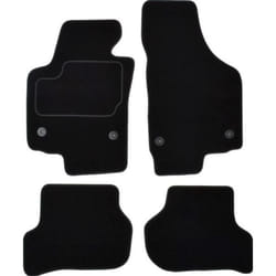 CUSTOPOL SET120C Floor mat set Textile Front and Rear 4 black Tailored SEAT: Leon II Hatchback