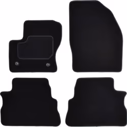 Floor mat set; CUSTOPOL; Textile Front and Rear 4 black Tailored; for FORD