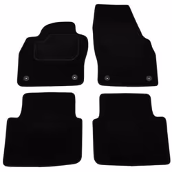 Floor mat set; CUSTOPOL; Textile Front and Rear 4 black Tailored; for SKODA