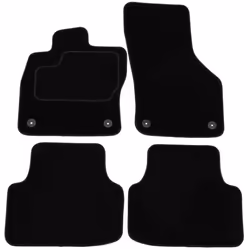 Floor mat set; CUSTOPOL; Textile Front and Rear 4 black Tailored; for SKODA
