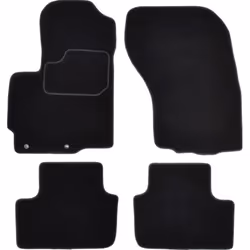 Floor mat set; CUSTOPOL; Textile Front and Rear 4 black Tailored; for MITSUBISHI