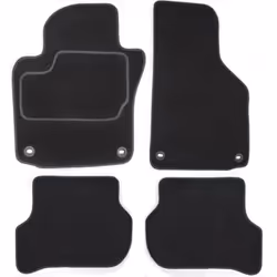 Floor mat set; CUSTOPOL; Textile Front and Rear 4 black Tailored; for AUDI