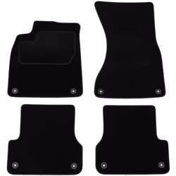 Floor mat set; CUSTOPOL; Textile Front and Rear 4 black Tailored; for AUDI