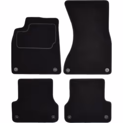 Floor mat set; CUSTOPOL; Textile Front and Rear 4 black Tailored; for AUDI