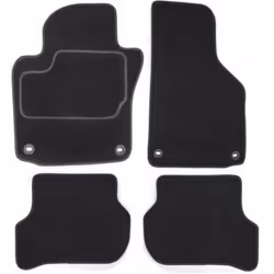 Floor mat set; CUSTOPOL; Textile Front and Rear 4 black Tailored; for AUDI