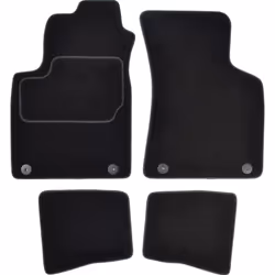 Floor mat set; CUSTOPOL; Textile Front and Rear 4 black Tailored; for AUDI
