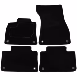 Floor mat set; CUSTOPOL; Textile Front and Rear 4 black Tailored; for AUDI
