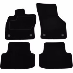 Floor mat set; CUSTOPOL; Textile Front and Rear 4 black Tailored; for AUDI