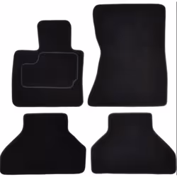 Floor mat set; CUSTOPOL; Textile Front and Rear 4 black Tailored; for BMW