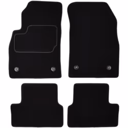 Floor mat set; CUSTOPOL; Textile Front and Rear 4 black Tailored; for CHEVROLET