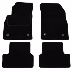 Floor mat set; CUSTOPOL; Textile Front and Rear 4 black Tailored; for CHEVROLET