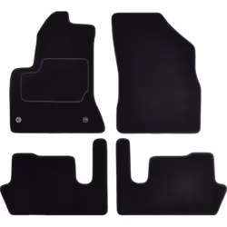 Floor mat set; CUSTOPOL; Textile Front and Rear 4 black Tailored; for CITROËN
