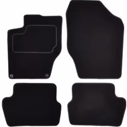 Floor mat set; CUSTOPOL; Textile Front and Rear 4 black Tailored; for CITROËN