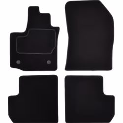 Floor mat set; CUSTOPOL; Textile Front and Rear 4 black Tailored; for DACIA