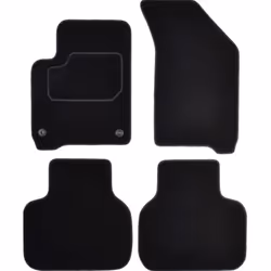 Floor mat set; CUSTOPOL; Textile Front and Rear 4 black Tailored; for FIAT
