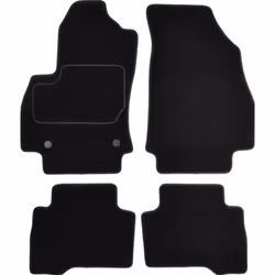 Floor mat set; CUSTOPOL; Textile Front and Rear 4 black Tailored; for FIAT