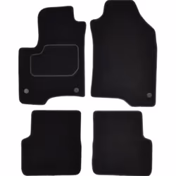 Floor mat set; CUSTOPOL; Textile Front and Rear 4 black Tailored; for FIAT