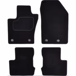Floor mat set; CUSTOPOL; Textile Front and Rear 4 black Tailored; for FIAT