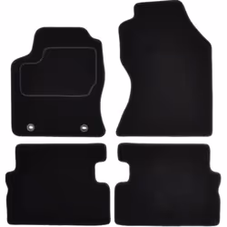 Floor mat set; CUSTOPOL; Textile Front and Rear 4 black Tailored; for FORD