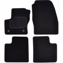 Floor mat set; CUSTOPOL; Textile Front and Rear 4 black Tailored; for FORD