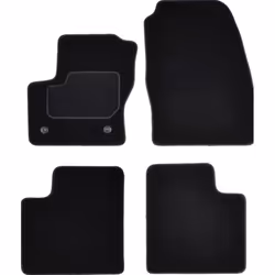 Floor mat set; CUSTOPOL; Textile Front and Rear 4 black Tailored; for FORD
