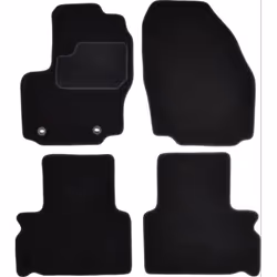 Floor mat set; CUSTOPOL; Textile Front and Rear 4 black Tailored; for FORD