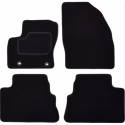Floor mat set; CUSTOPOL; Textile Front and Rear 4 black Tailored; for FORD