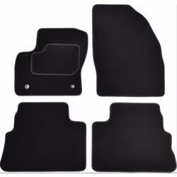 Floor mat set; CUSTOPOL; Textile Front and Rear 4 black Tailored; for FORD
